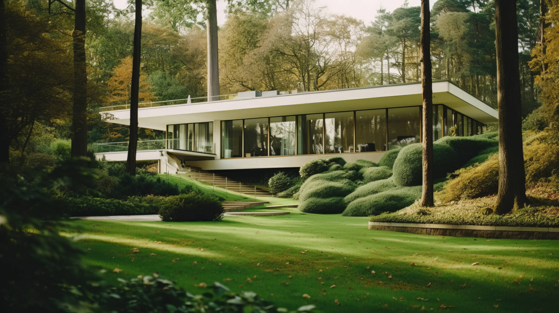 Beautiful modern house. Illustration Generative AI